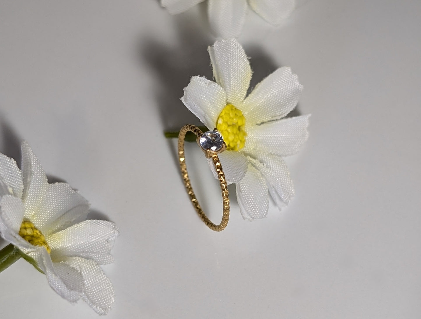 Bague avec solitaire oval en Argent Sterling 925 doré plaqué Or 18K