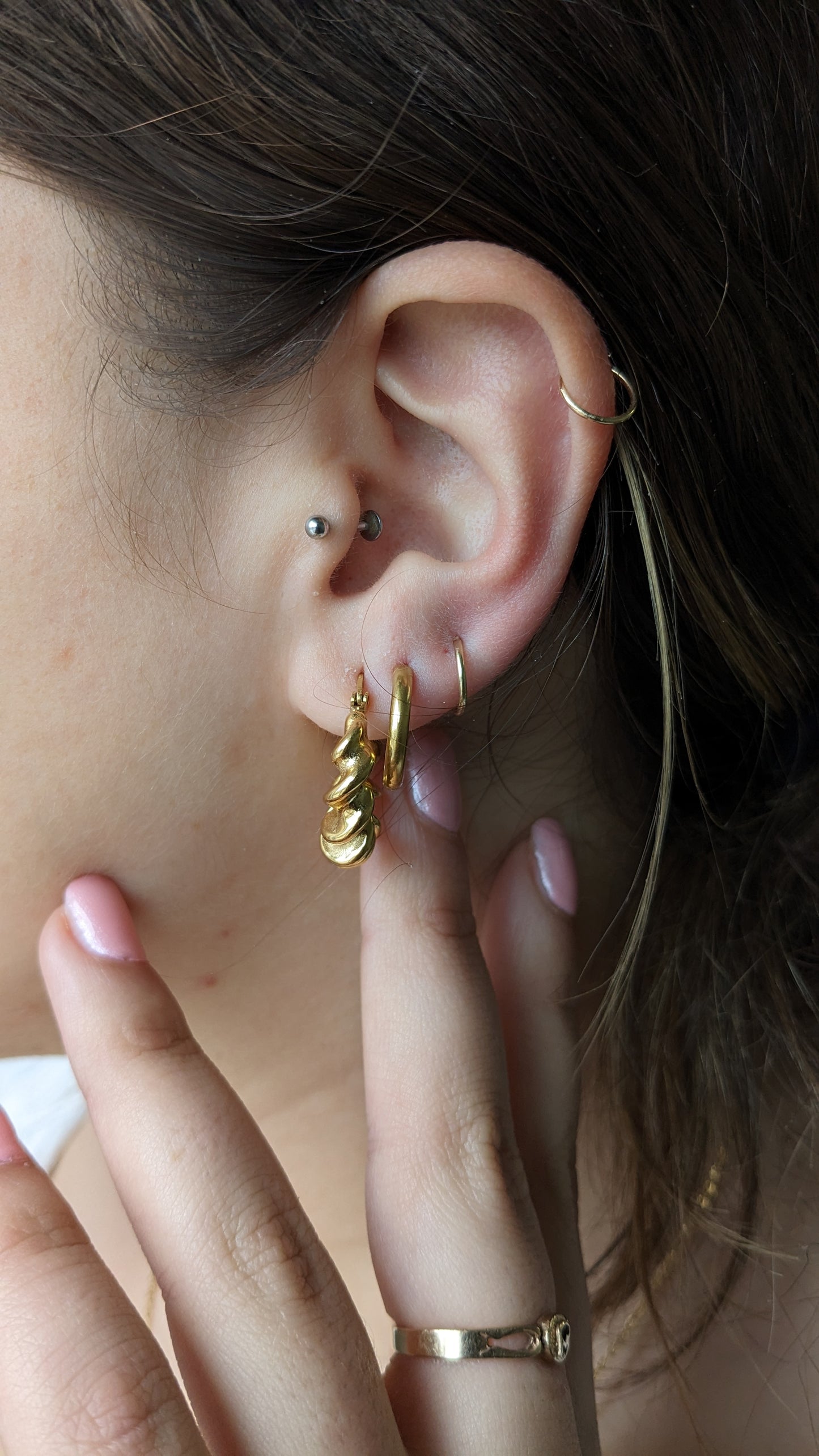 Boucles d'oreilles mini anneaux vrai Argent Sterling 925