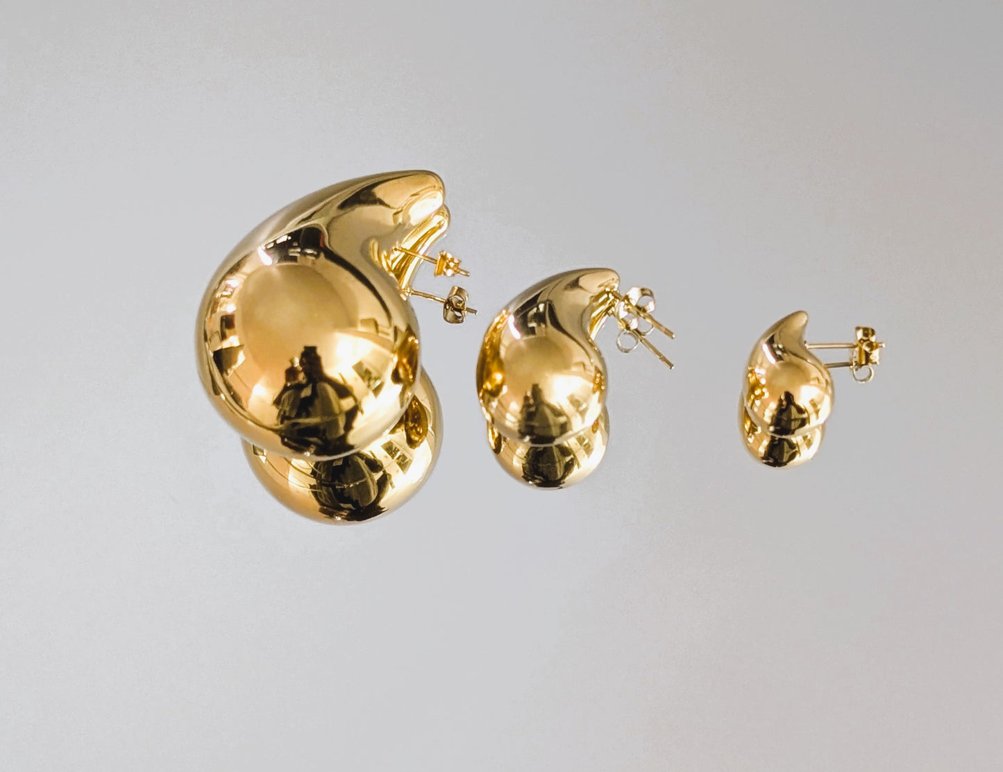 Boucles d'oreilles goutes d'eau plaqué Or 18K