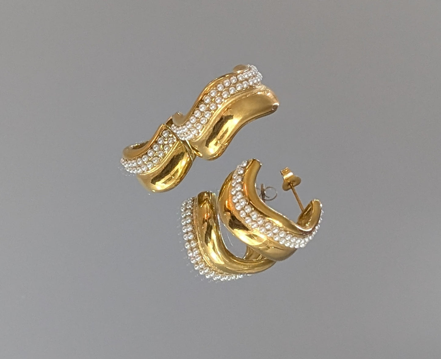 Boucles d'oreilles en formes de C en acien inoxydable