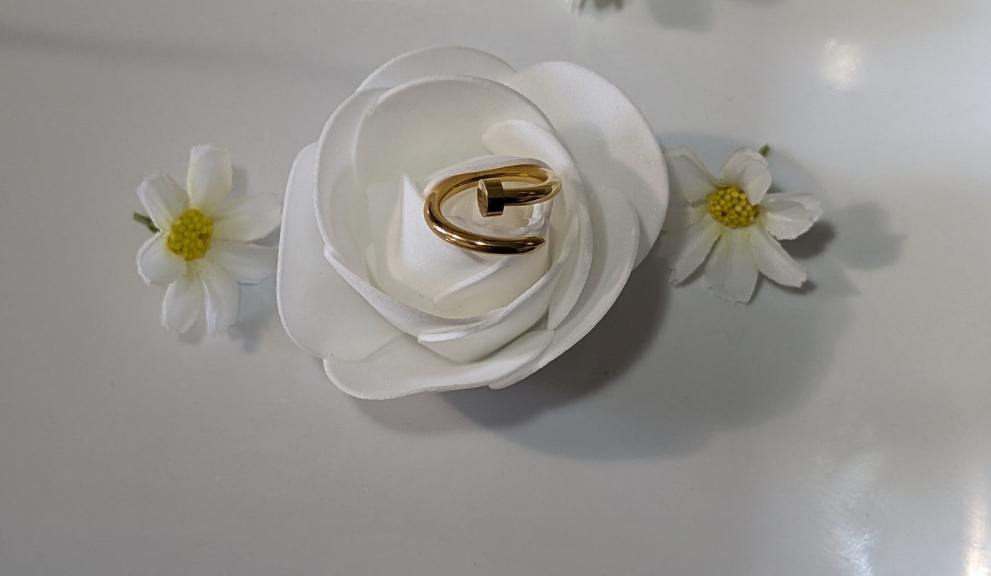 Bague clou argent en acier inoxydable