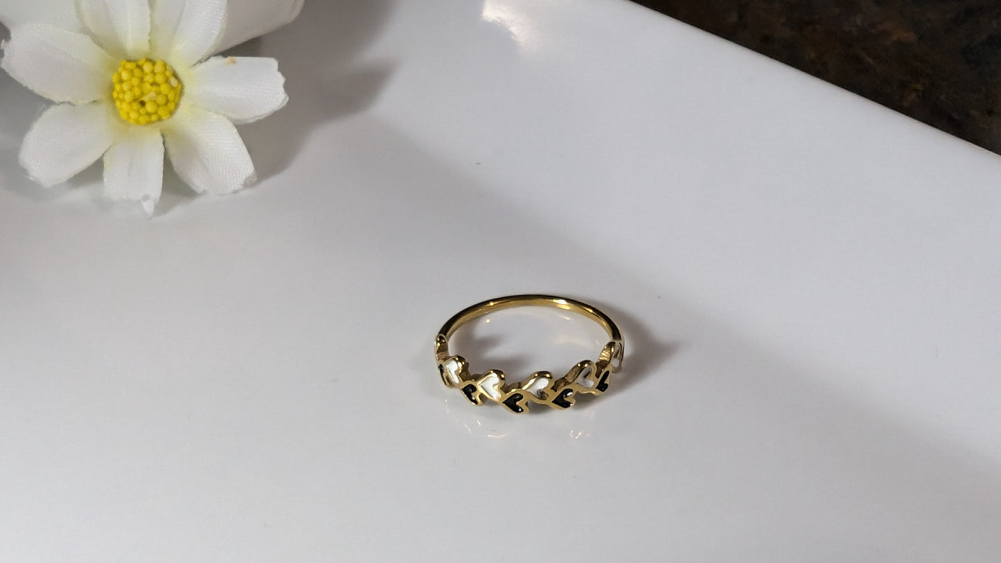 Thin 18K Gold Plated Stainless Steel Love Heart Ring