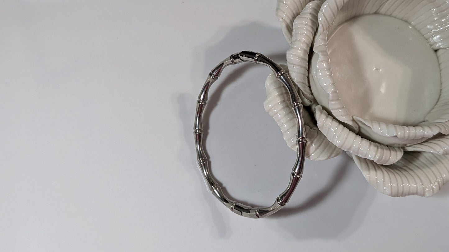 Bracelet bambou en acier inoxydable plaqué Or ou Couleur Argent - Unisexe