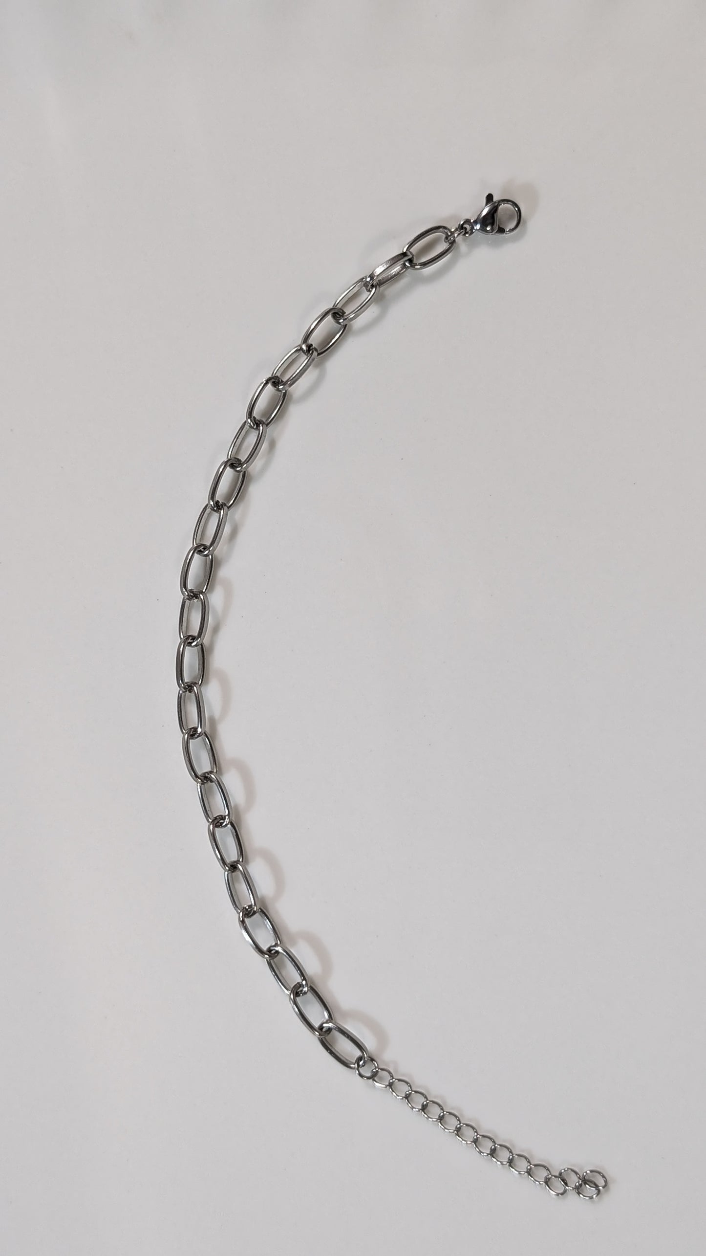 Bracelet chaine en acier inoxydable couleur argent