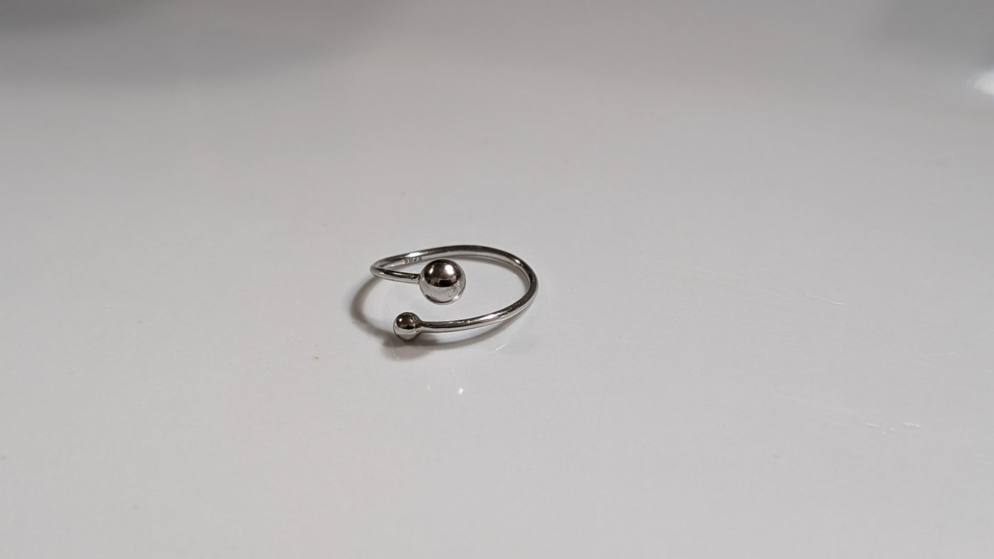 Bague orteils boules croisés vrai Argent 925 Sterling