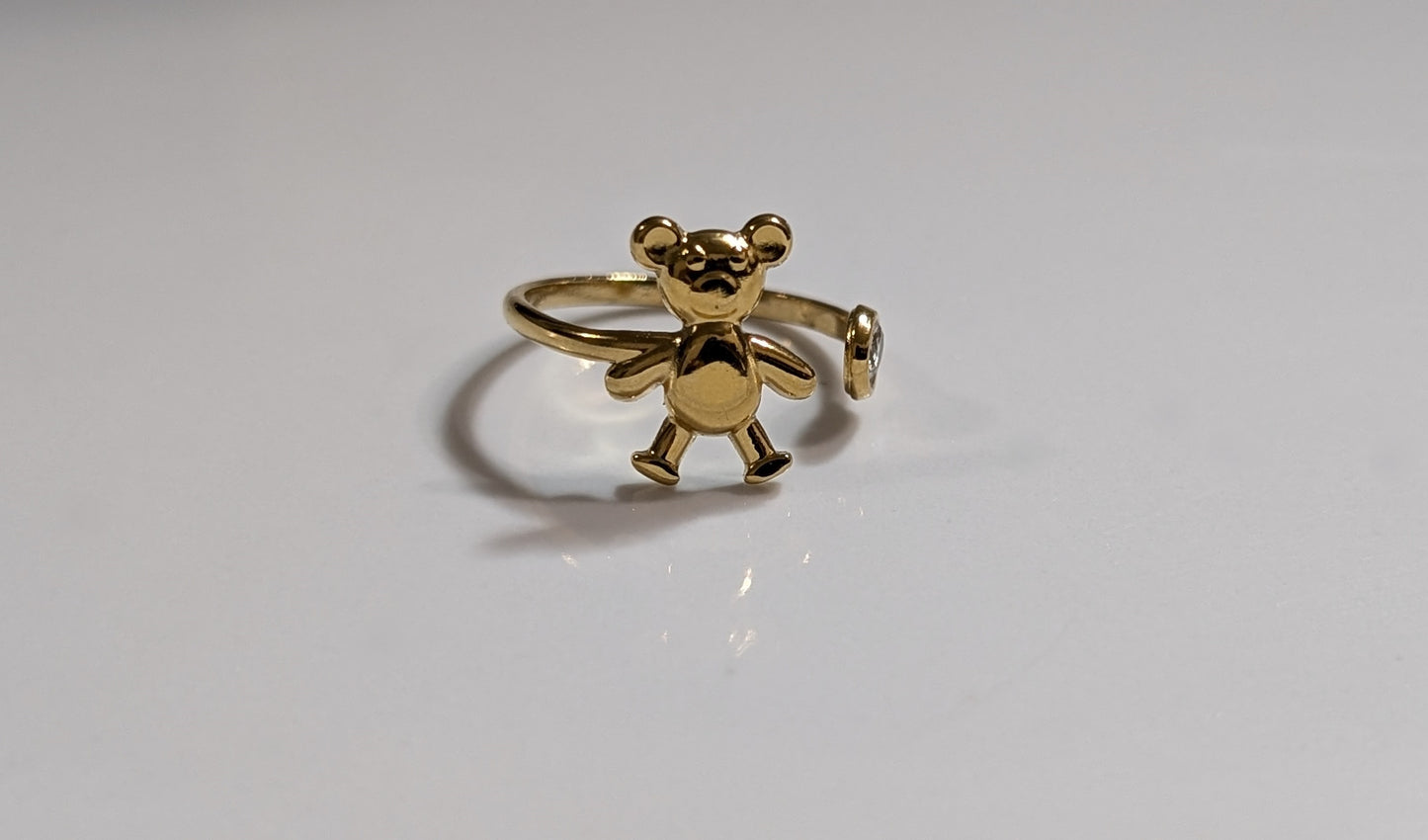 18K Gold Plated Stainless Steel Bear Ring