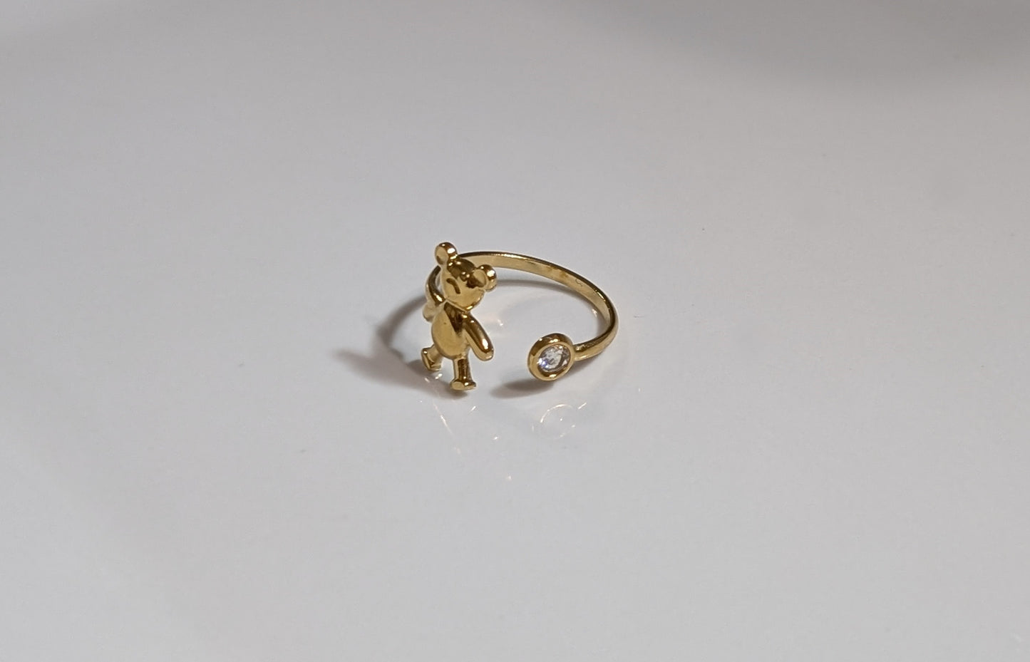 18K Gold Plated Stainless Steel Bear Ring