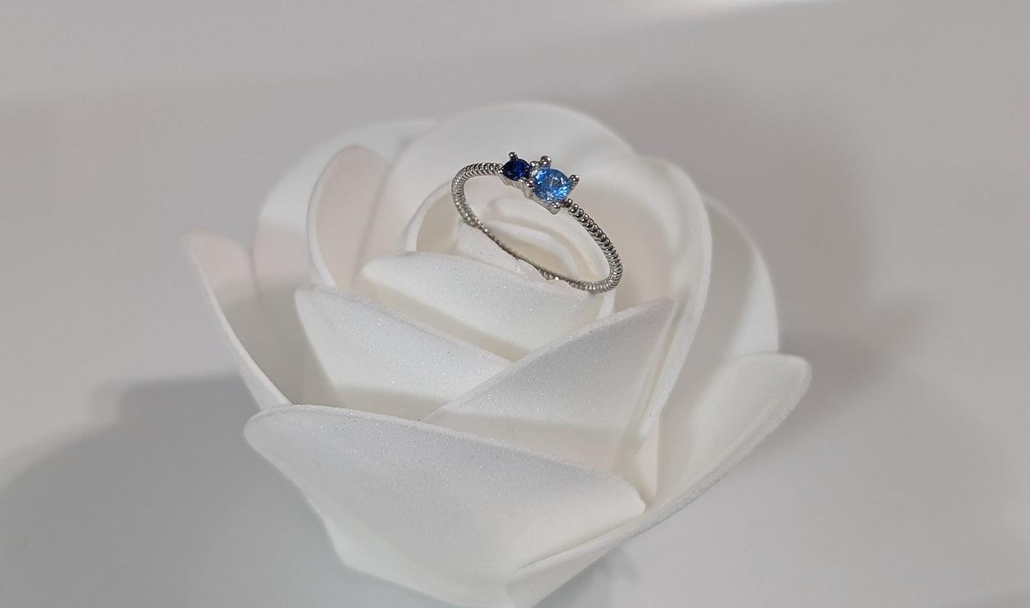 Bague Argent 925 avec pièrre bleue - Garantie à vie