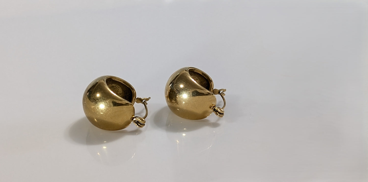 Boucles d'oreilles anneaux en formes de dôme