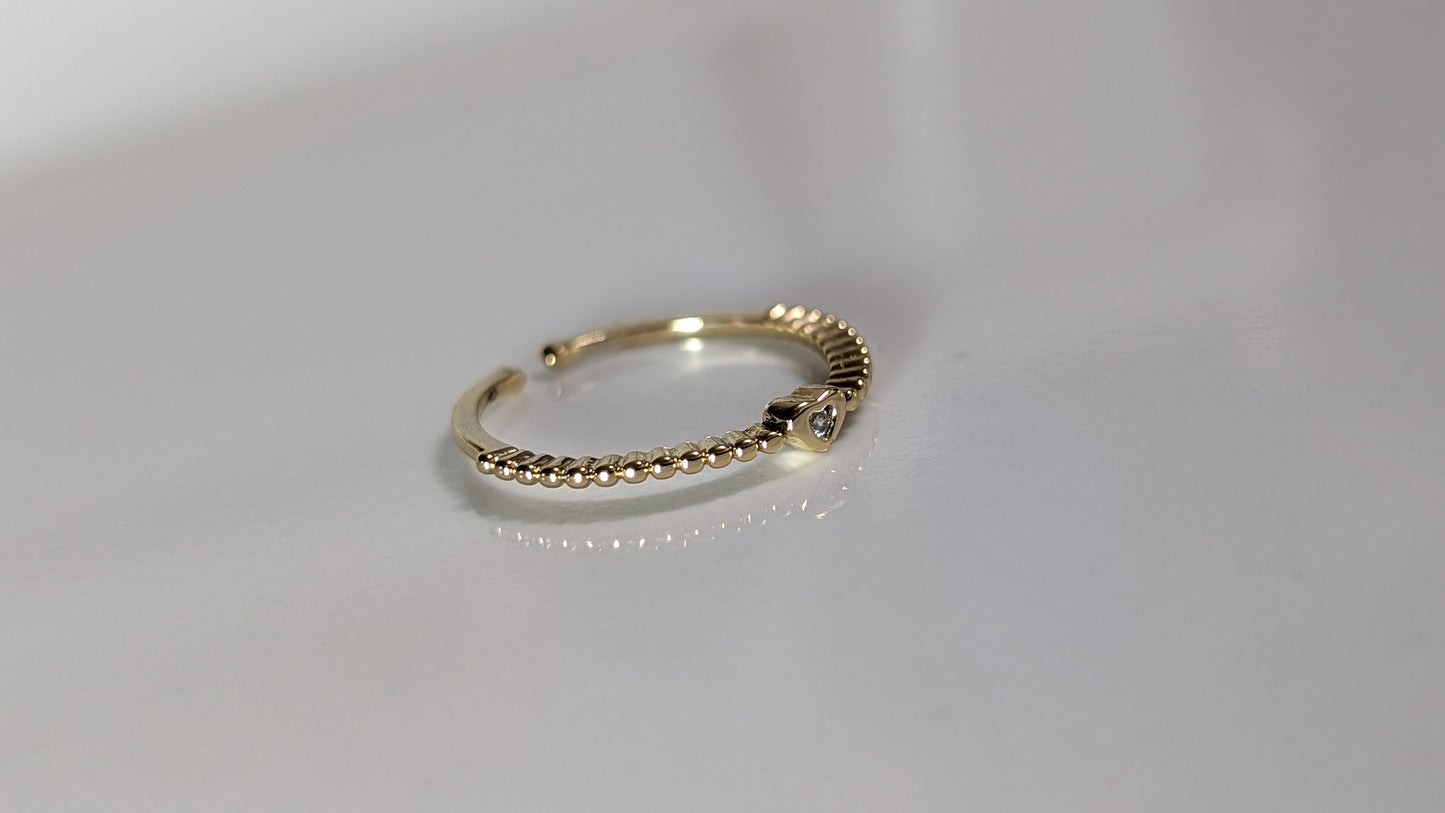 Bague d'orteils mini cœur et zircon blanc