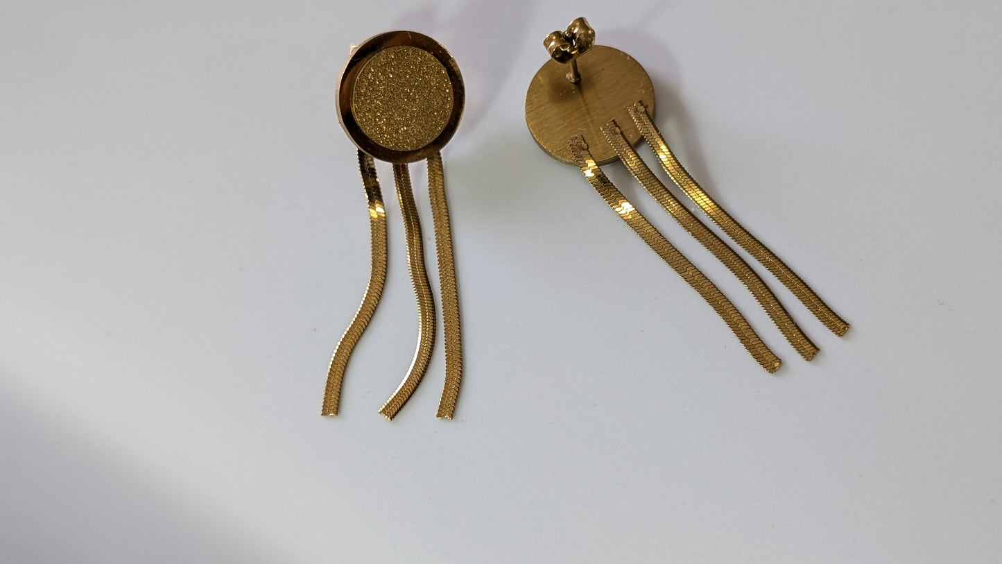 Boucles d'oreilles charmes en acier inoxydable plaqué Or 18k
