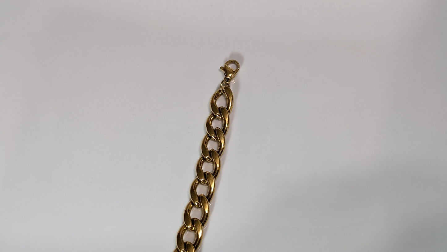 18k Gold Plated Stainless Steel Cuban Bracelet 6mm