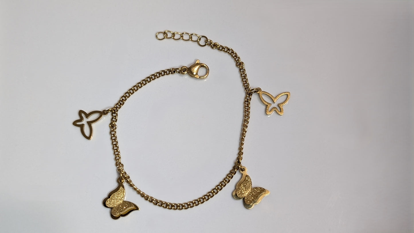 Bracelet charms papillons
