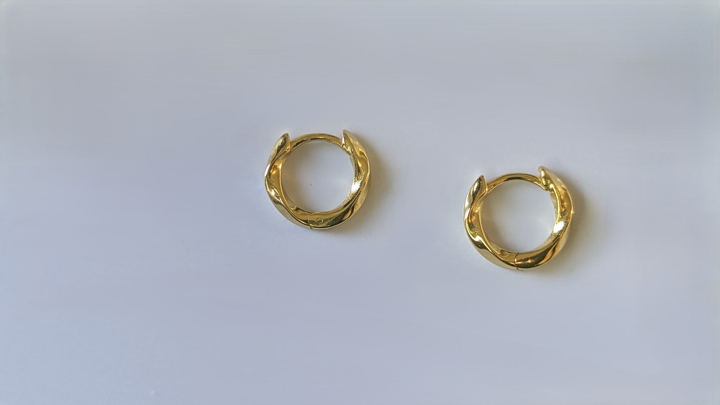 Boucles d'oreilles anneaux torsadés Argent 925 Sterling - Unisexe