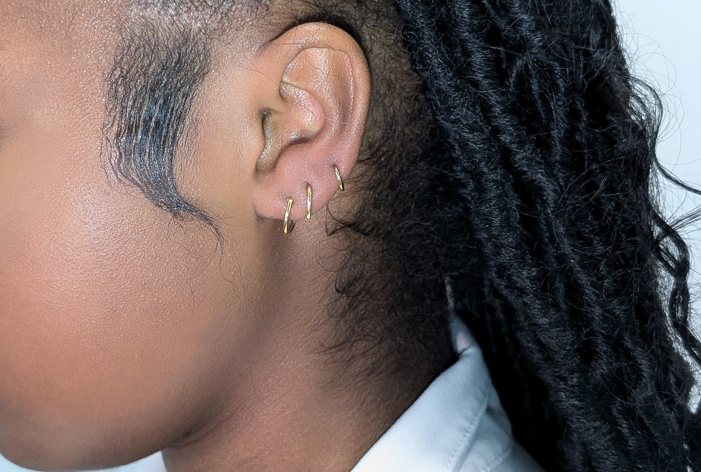 Boucles d'oreilles mini anneaux vrai Argent Sterling 925