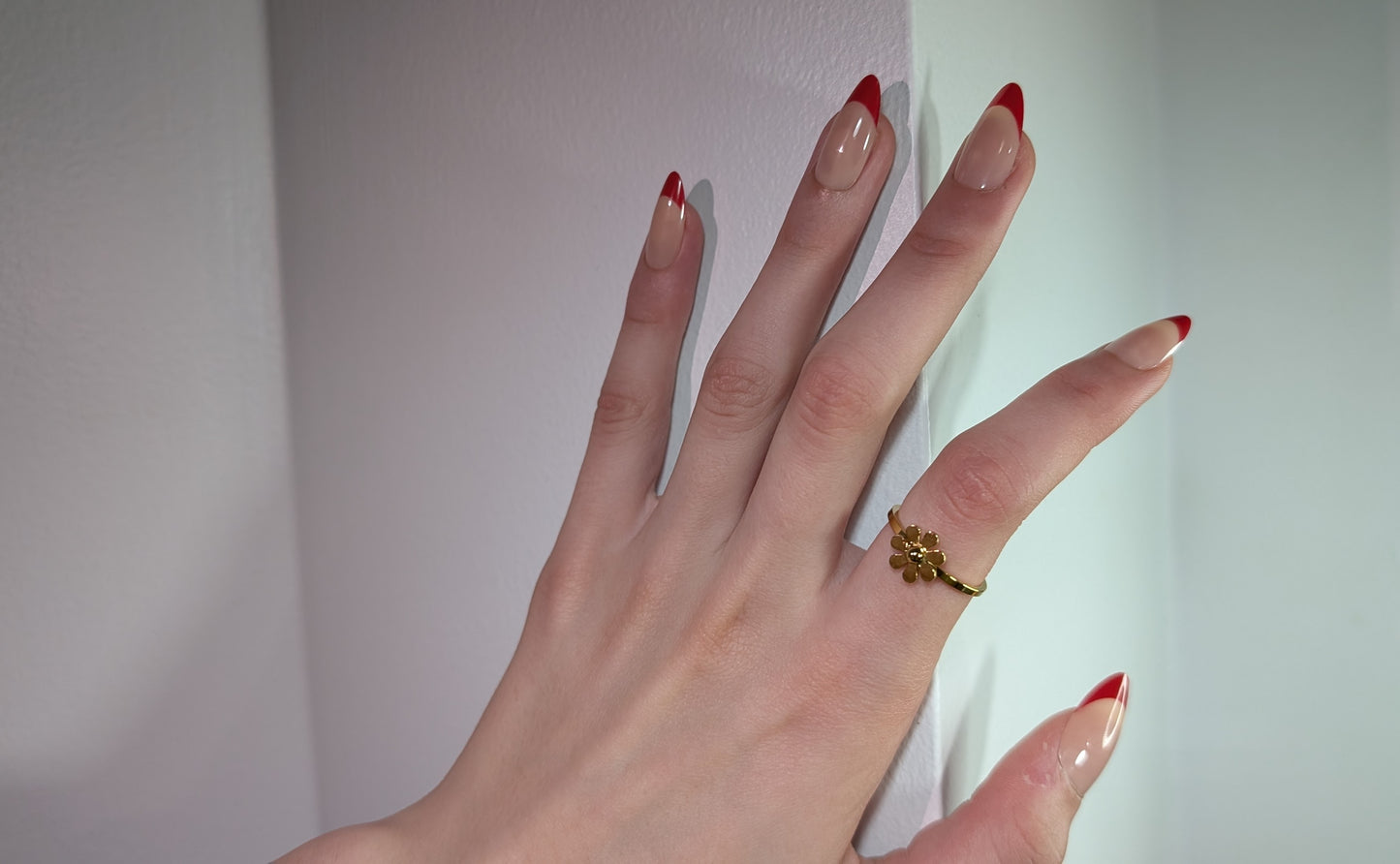 Bague simple en forme de marguerite en acier inoxydable 18K