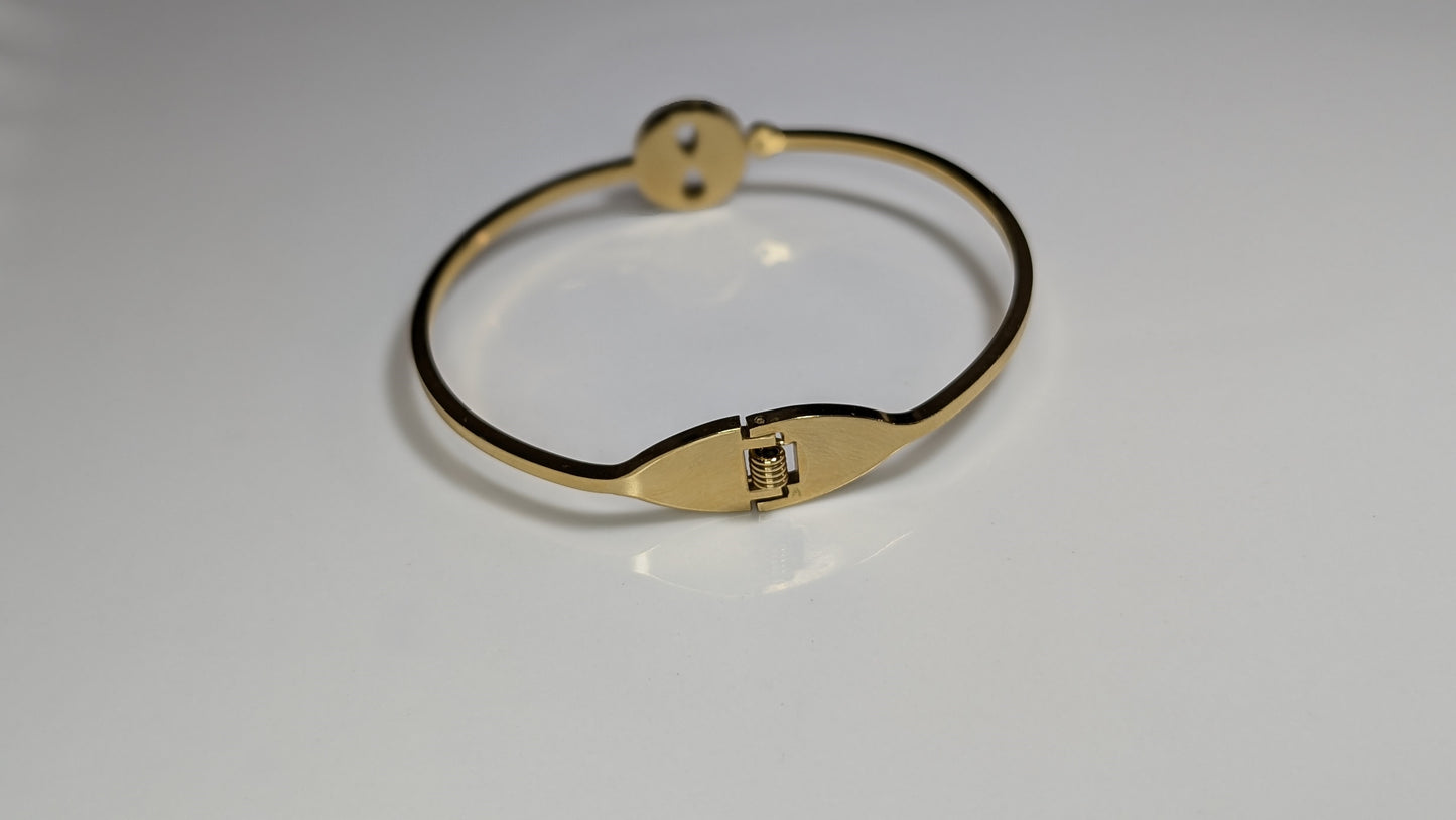 Bracelet avec mini zircon en acier inoxydable plaqué Or 18K