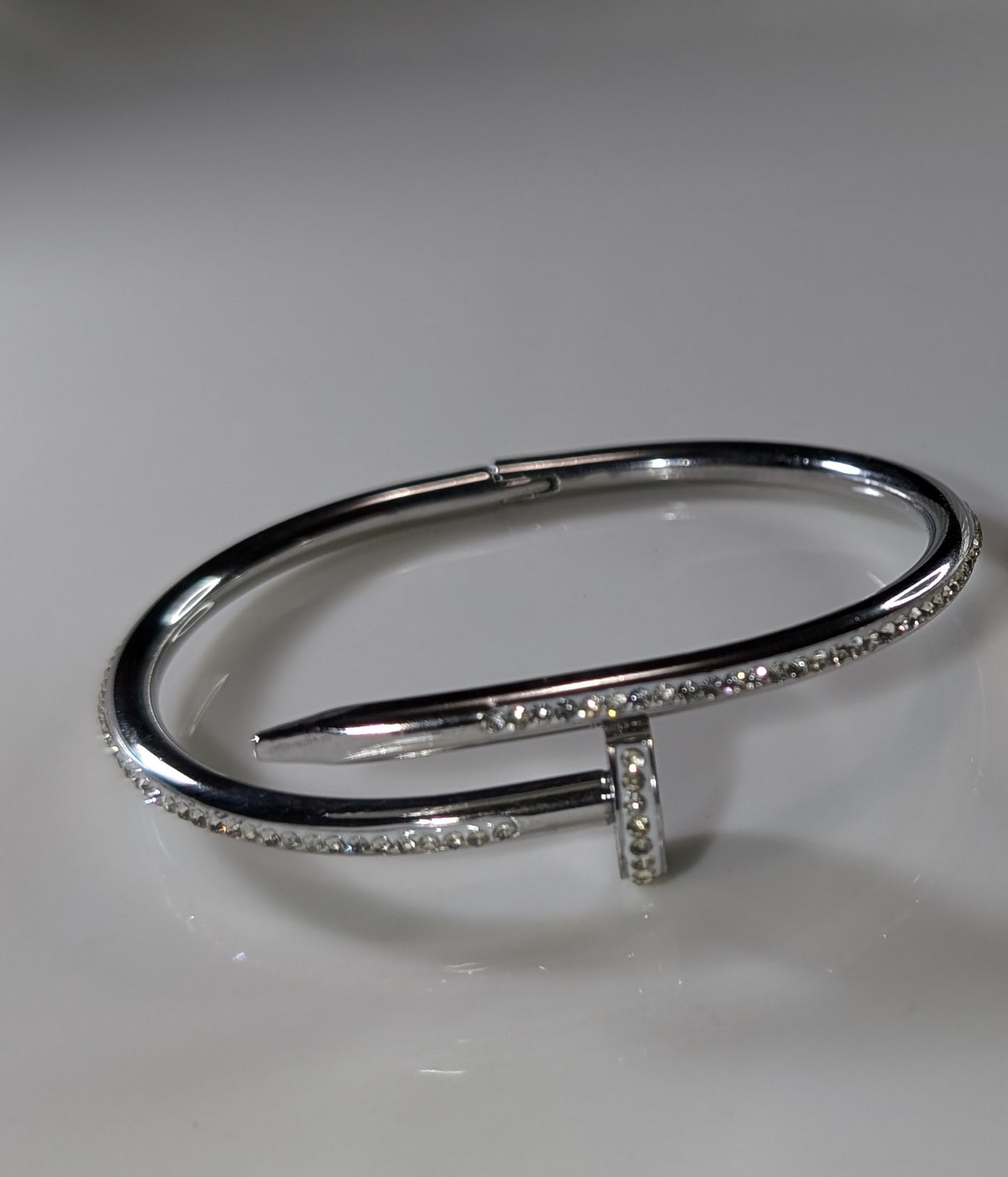 Bracelet à ongles diamants fantaisie en acier inoxydable plaqué Or 18K ou couleur Argent - Unisexe