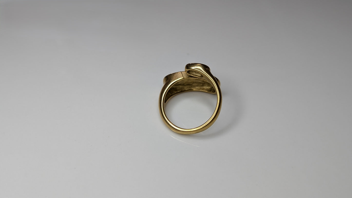 Bague ouverte épaisse au design oval en acier inoxydable