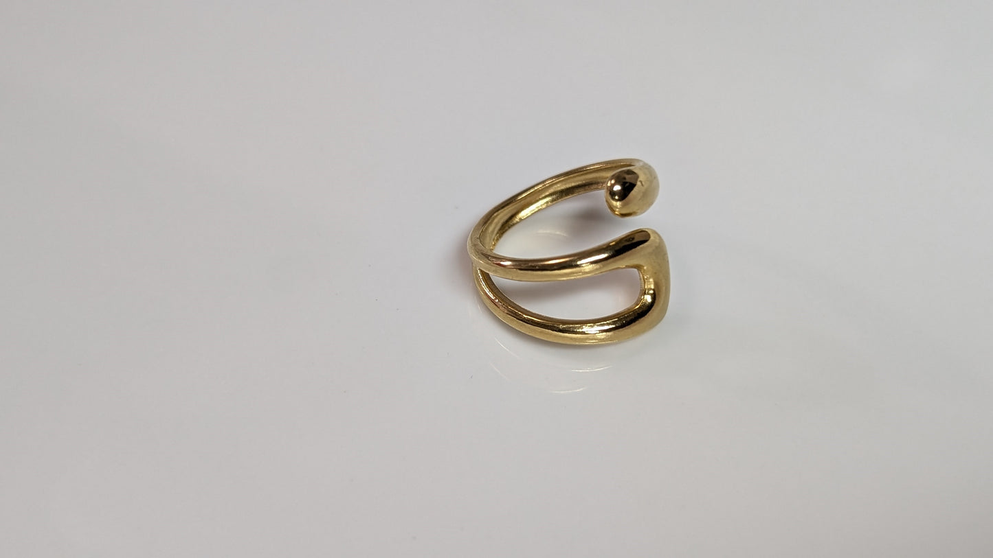 Bague irrégulière en acier inoxydable plaqué Or 18K
