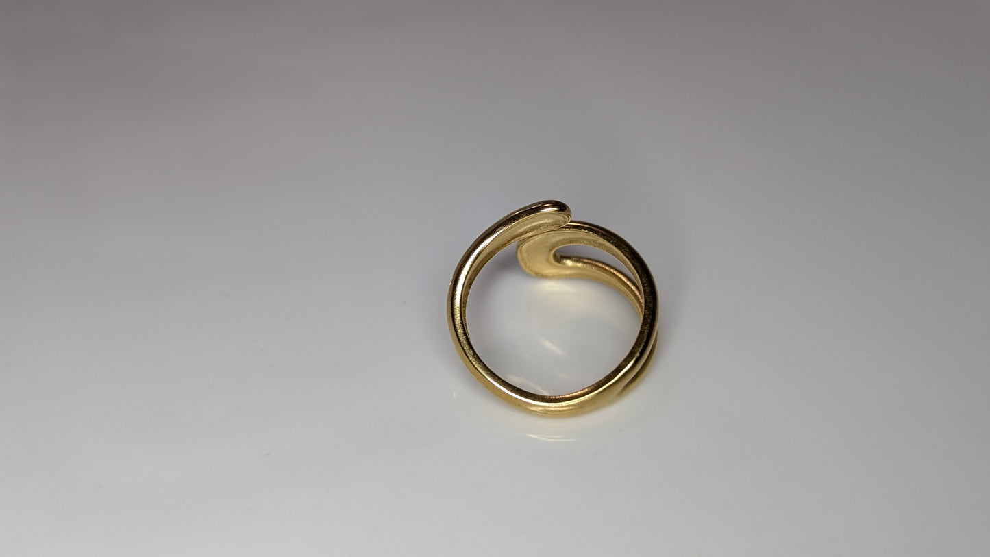 Bague irrégulière en acier inoxydable plaqué Or 18K