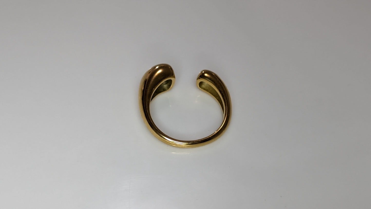 Bague bille écarté en acier inoxydable plaqué Or 18K
