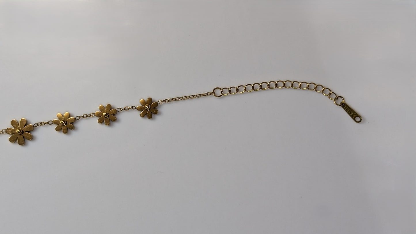 18k Gold Plated Stainless Steel Petal Bracelet