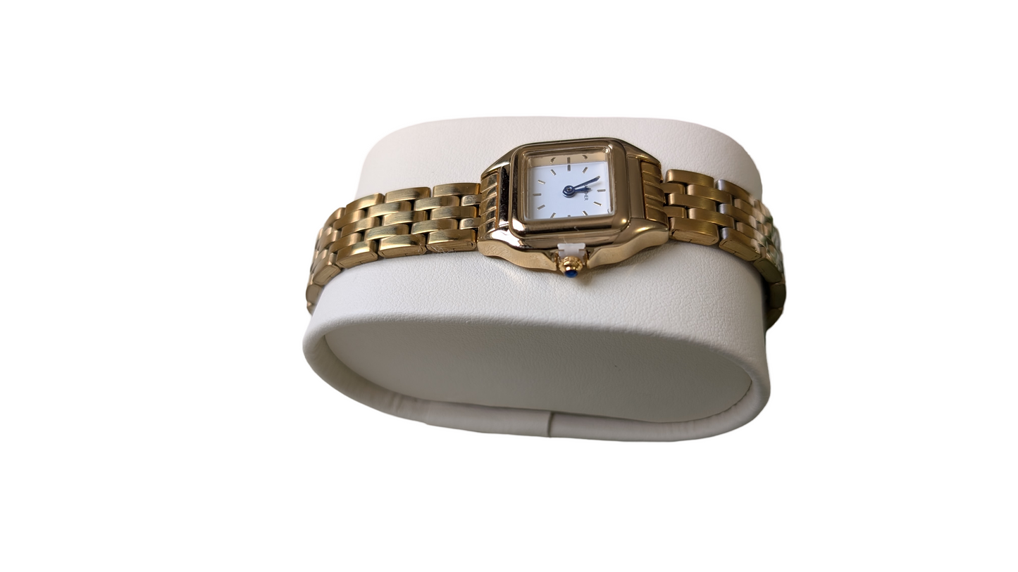 Montre panthère plaqué Or 18k en acier inoxydable