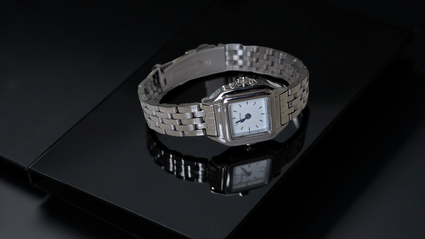 Montre de Luxe Panthère – Acier Inoxydable Argent