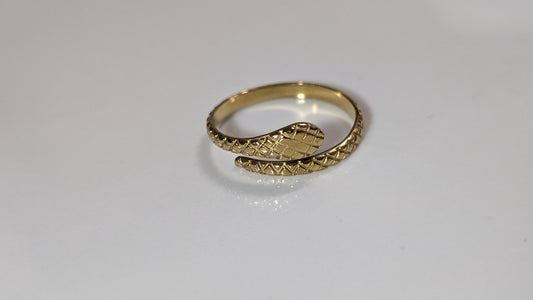 Bague au motif de serpent en acier inoxydable plaqué Or 18K