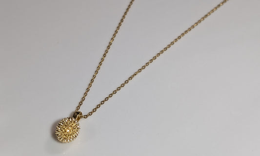 Collier avec pendentif Ananas en acier inoxydable plaqué Or 18K