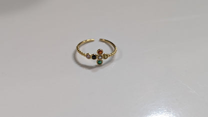 Multicolor zircon toe ring