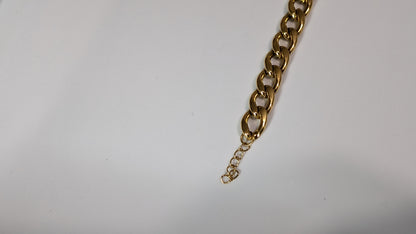 Bracelet Cuban en acier inoxydable plaqué or 18k 6mm