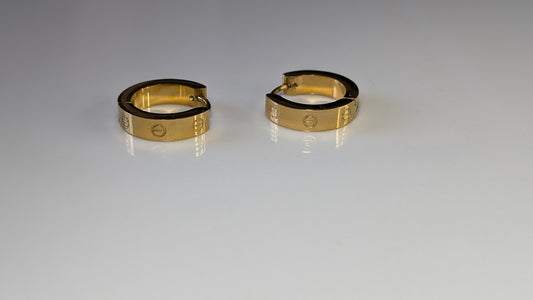Boucles d’Oreilles Ligne – Acier Inoxydable Plaqué Or 18K