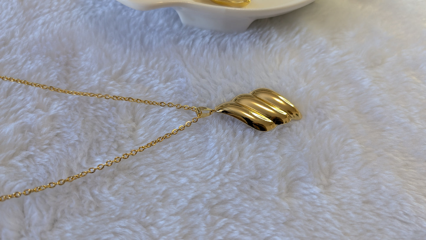 Golden Volutes - Stainless Steel Wavy Jewelry Set