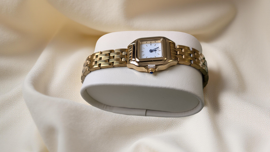 Montre panthère plaqué Or 18k en acier inoxydable