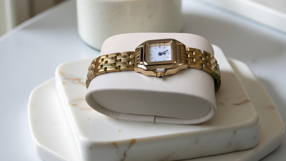 Montre panthère plaqué Or 18k en acier inoxydable