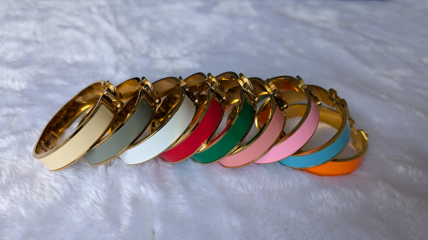 Bracelet H.Haute qualité plaqué Or 18K - Acier inoxydable différentes couleurs