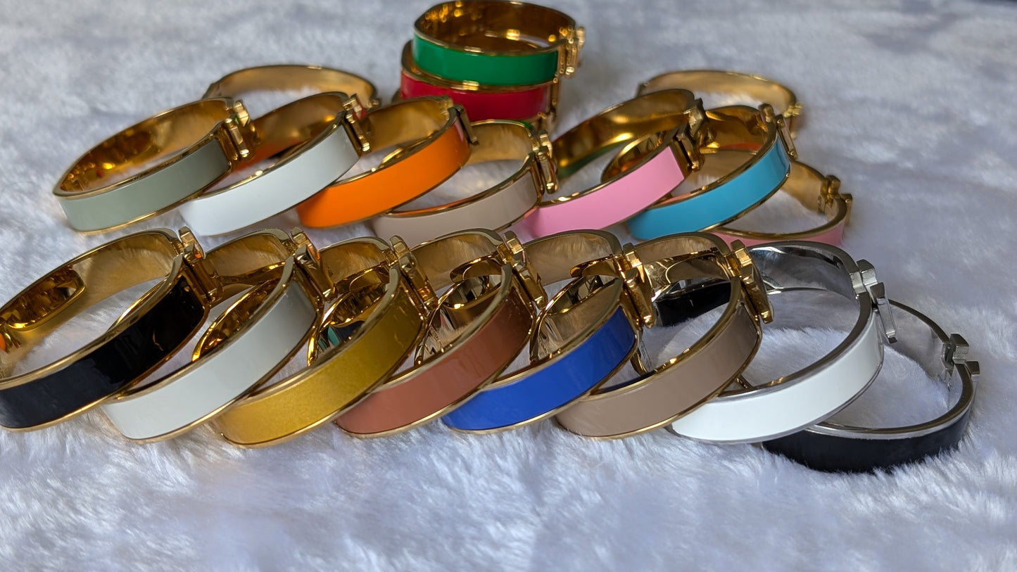 Bracelet H.Haute qualité plaqué Or 18K - Acier inoxydable différentes couleurs